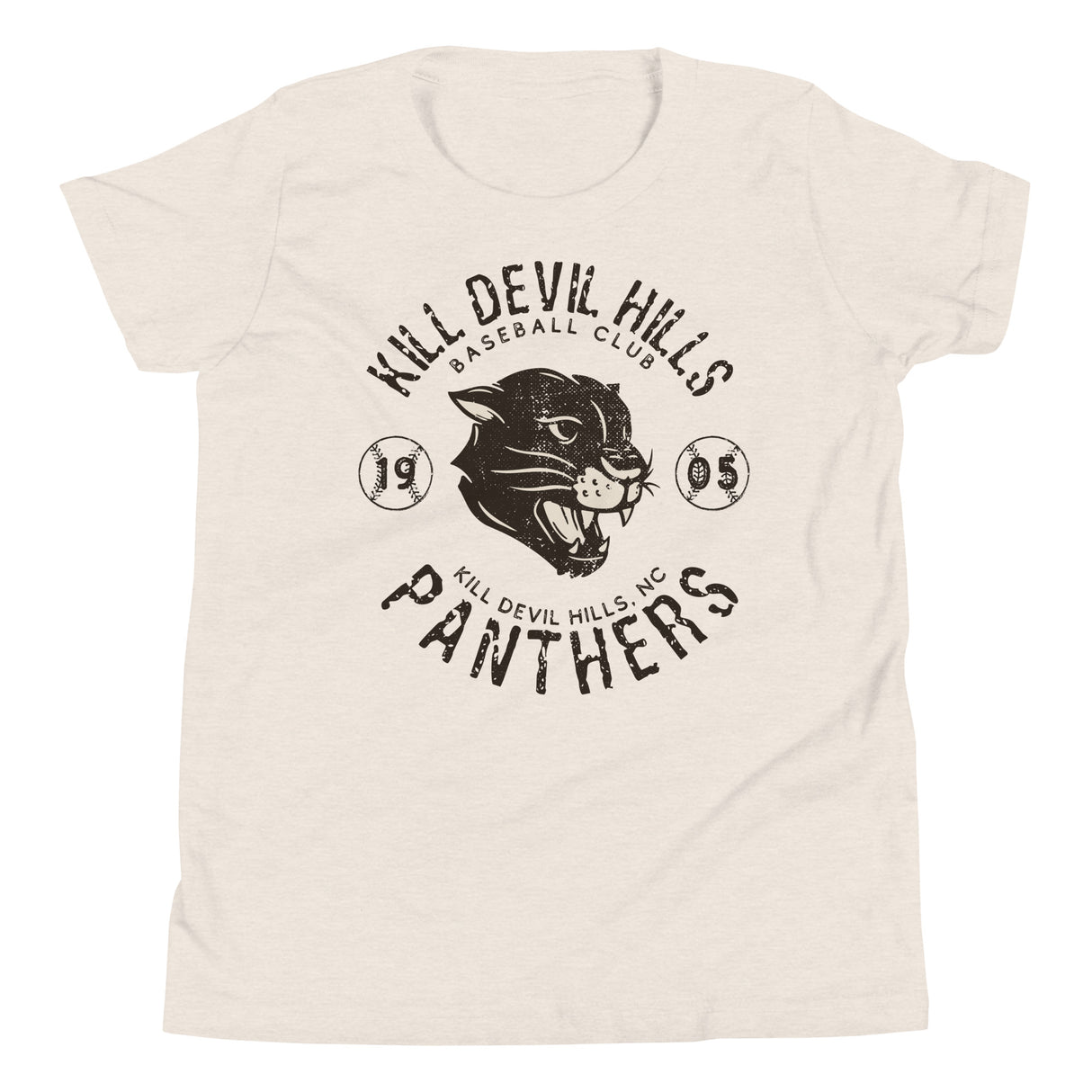 Kill Devil Hills Panthers Retro Minor League Baseball Team-Youth T-Shirt - outfieldoutlaws