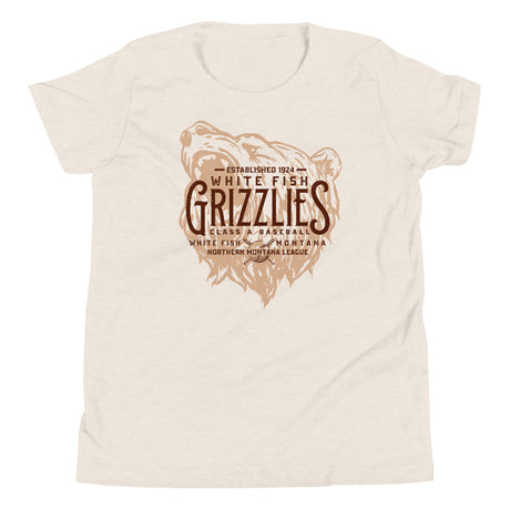 White Fish Grizzles Retro Minor League Baseball Team-Youth T-Shirt - outfieldoutlaws