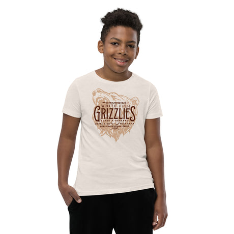 White Fish Grizzles Retro Minor League Baseball Team-Youth T-Shirt - outfieldoutlaws