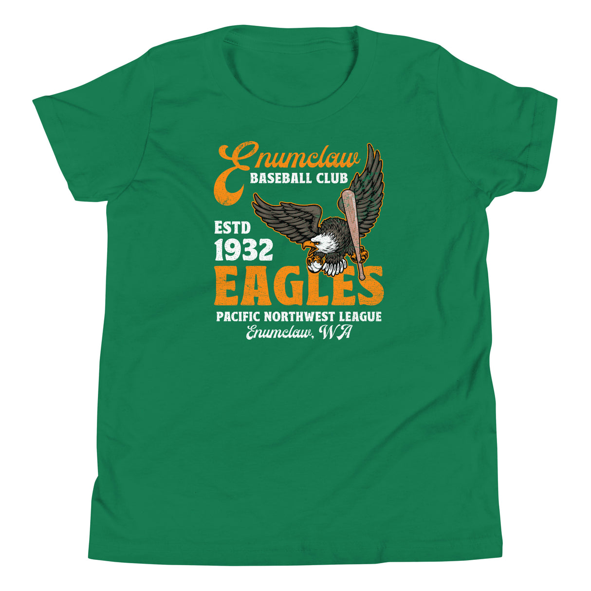 Enumclaw Eagles Retro Minor League Baseball Team Youth T-Shirt - outfieldoutlaws