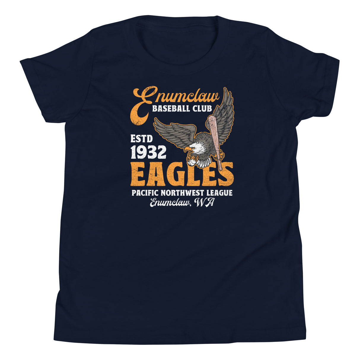 Enumclaw Eagles Retro Minor League Baseball Team Youth T-Shirt - outfieldoutlaws