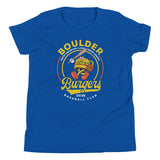 Boulder Burgers Retro Minor League Baseball Team-Youth T-Shirt - outfieldoutlaws