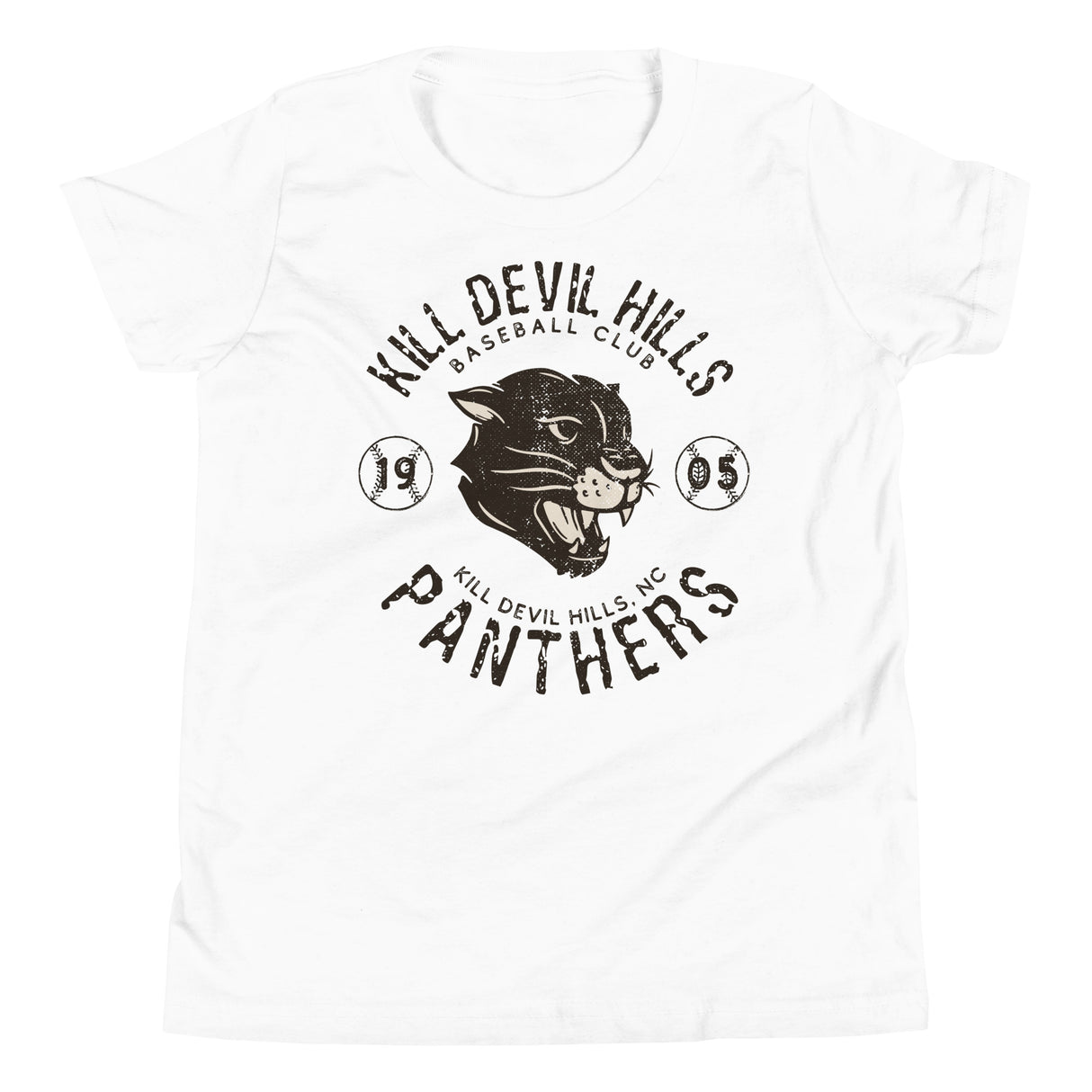 Kill Devil Hills Panthers Retro Minor League Baseball Team-Youth T-Shirt - outfieldoutlaws